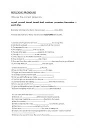 English worksheet: Reflexive pronouns