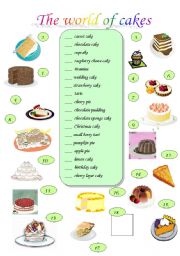 English Worksheet: CAKES