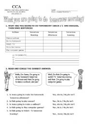 English Worksheet: what are you going to do tomorrow morning?