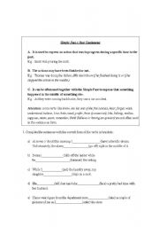 English worksheet: Simple Past and Past Continous