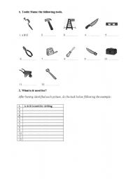 English worksheet: Tools