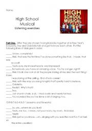 High School Musical listen exercises