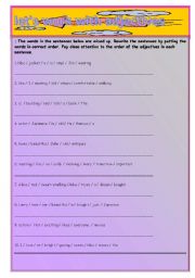 English worksheet: LETS WORK ON ADJECTIVES