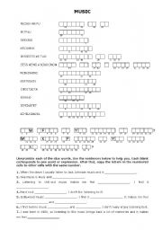 English Worksheet: Music