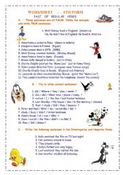 English Worksheet: PAST-REGULAR VERBS