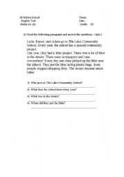 English worksheet: english test