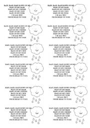 English Worksheet: Rain song