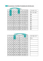 English Worksheet: Additions in fields of hundreds