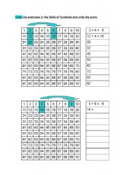 English worksheet: Additions in fields of hundreds