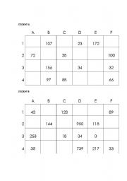 English worksheet: bingo of numbers