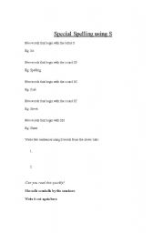 English worksheet: SPECIAL SPELLING!