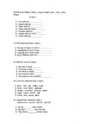 English worksheet: grammar worksheet