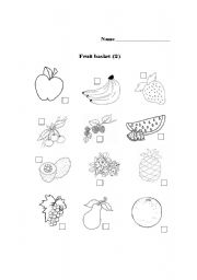 English worksheet: Fruit Basket