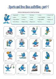 English Worksheet: Sports and Free Time Activities - part 1