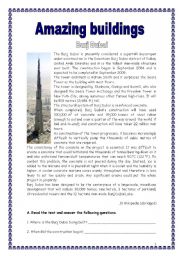 English Worksheet: Amazing buildings in the world 2 (15.03.09)