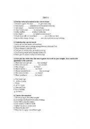 English Worksheet: tests