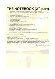 English Worksheet: The notebook second part