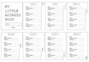 English Worksheet: My Little Address Book