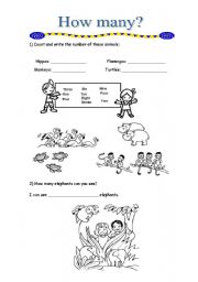 English worksheet: How many?