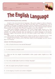 English Worksheet: THE ENGLISH LANGUAGE
