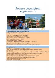 English Worksheet: Picture Description Sports 1