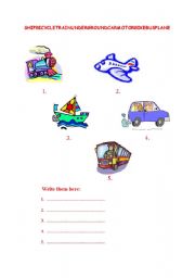 English worksheet: transportation worksheet