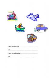 English worksheet: writing worksheet about transport