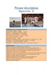 English Worksheet: Picture Description - Sports 2