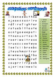 occupations wordsearch