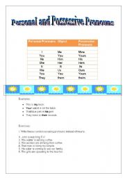 English Worksheet: Personal and possessive pronouns