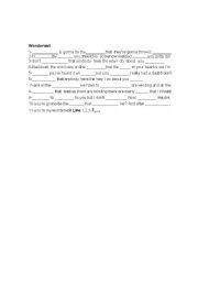 English worksheet: song wonderwall 