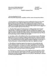 English Worksheet: english exam