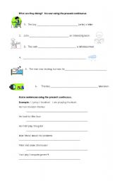 English worksheet: Present Continuous