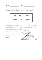 English worksheet: Complete the text about Vesubius