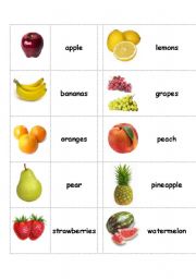 English Worksheet: Fruit Matching Activity