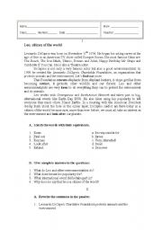 worksheet about environment
