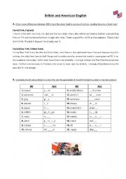 English Worksheet: AmE & BrE