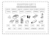 English Worksheet: Shopping list 2