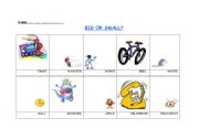 English Worksheet: Big or Small?