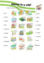 English Worksheet: Places in a city