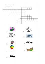 English Worksheet: transport - crossword