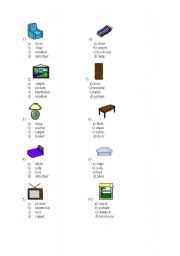 English worksheet: furniture quizz