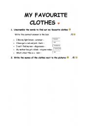 English worksheet: clothing