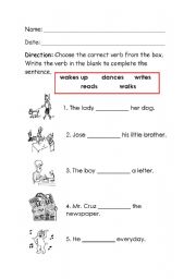 English worksheet: Simple present tense