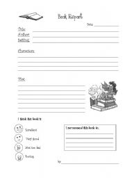 English Worksheet: Book Report