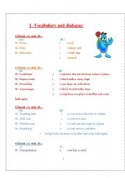 English Worksheet: Vocabulary and dialouge