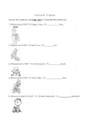 English Worksheet: His / Her