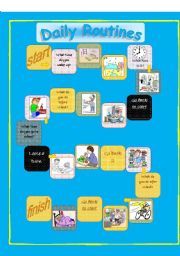 English Worksheet: Dily routines board game