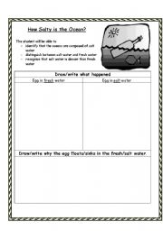 English Worksheet: How Salty is the Ocean