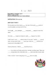 English worksheet: A or An